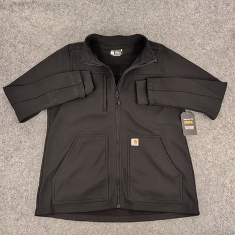 Carhartt Jacket Womens Large Black Modern Fit Bonded Fleece Medical Workwear